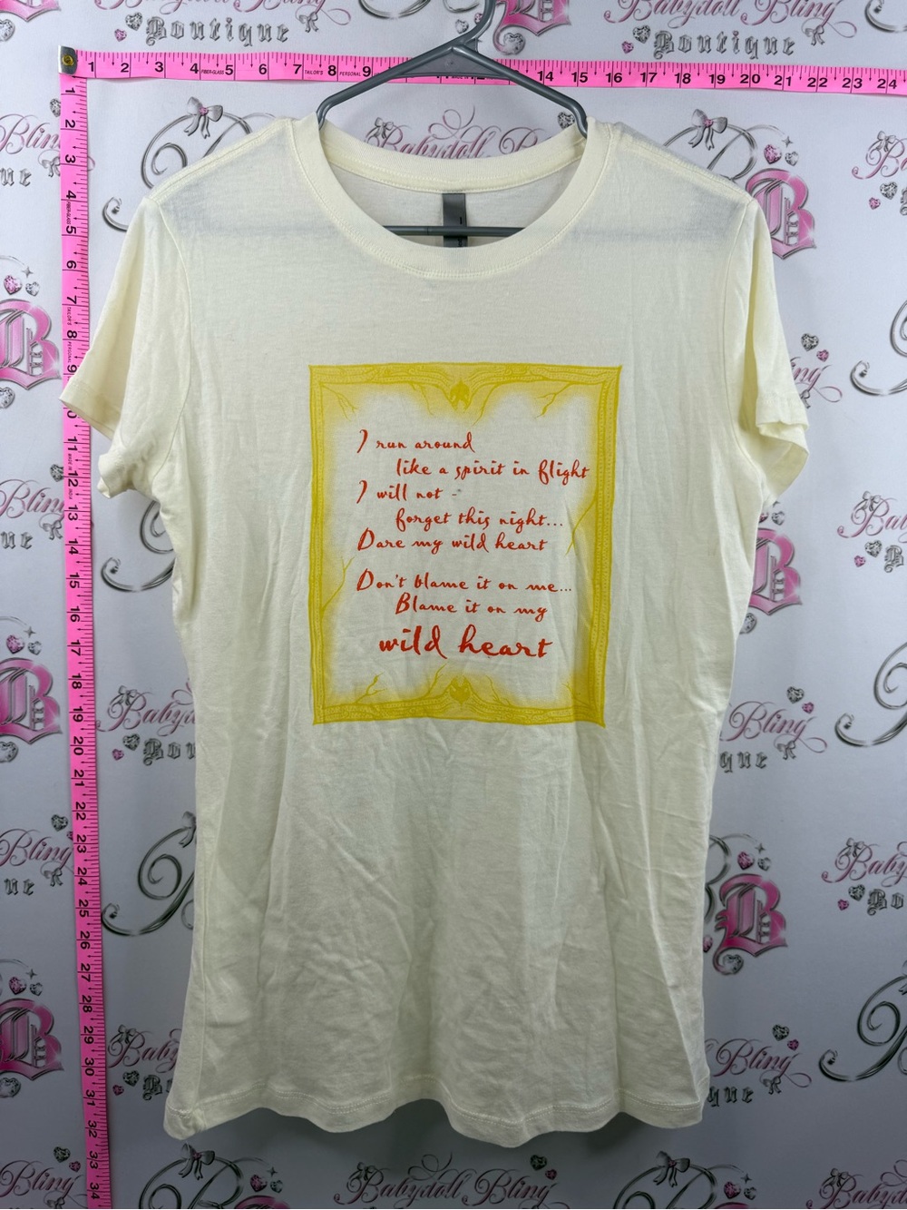 Next Level Apparel Stevie nicks Cream Short Sleeve Tee Yellow band tee concert